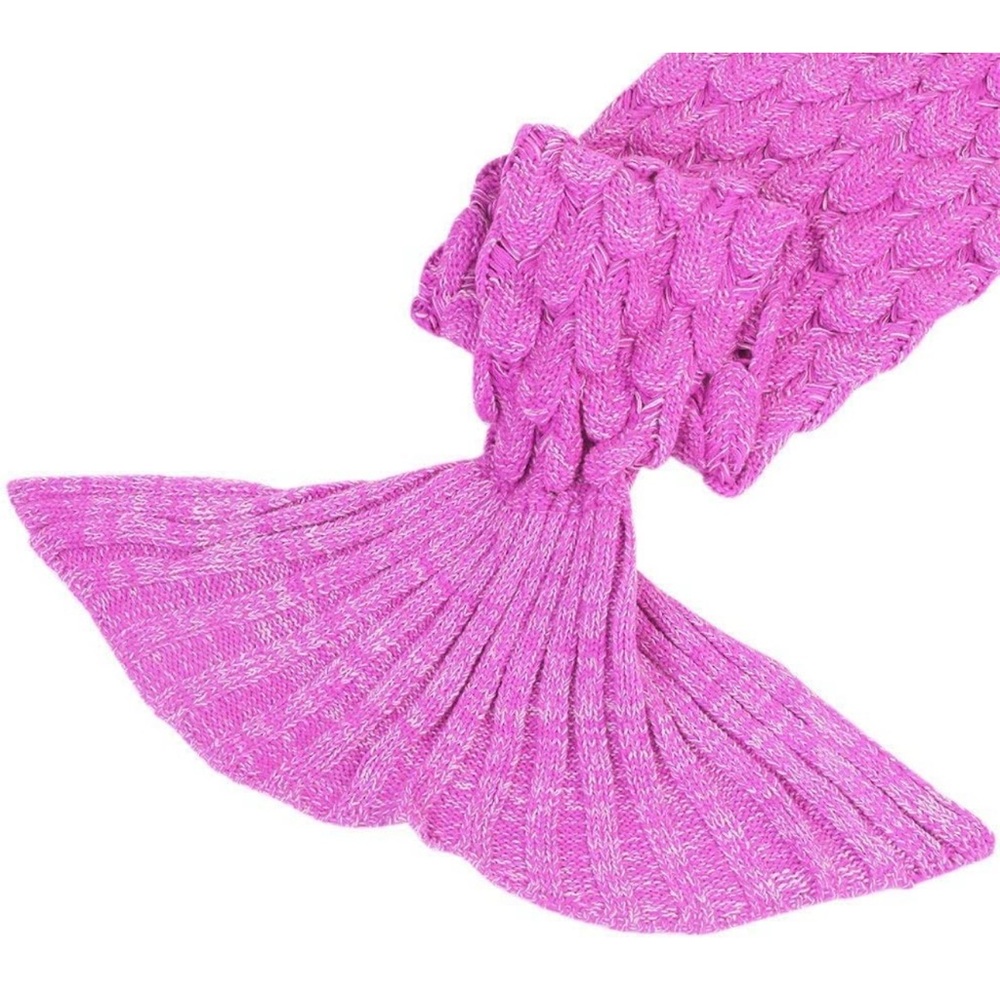 Girls Mermaid Tail crochet blanket - new with package ( Pink and White stitch ) - Picture 5 of 8